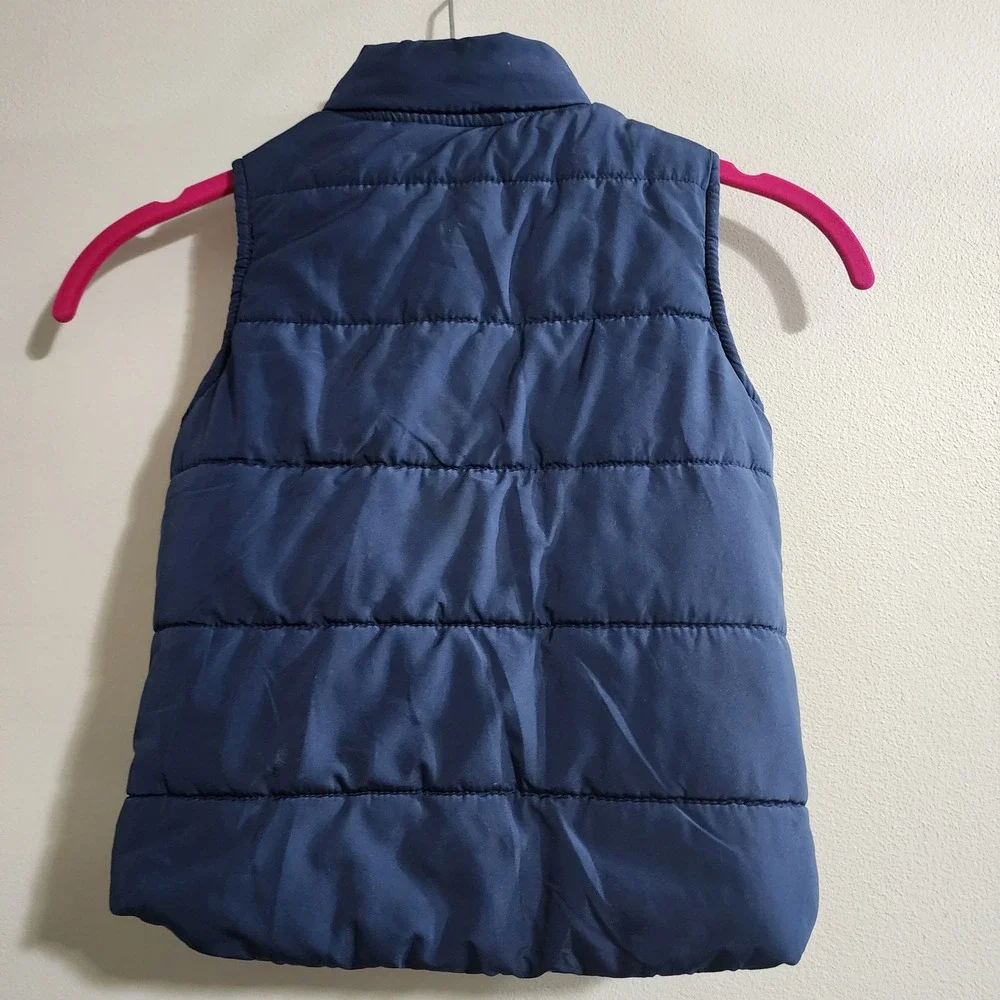 Buffalo David Bitton Boys Navy Blue Quilted Puffer Vest Size 4T Burgundy Lining - Picture 5 of 6